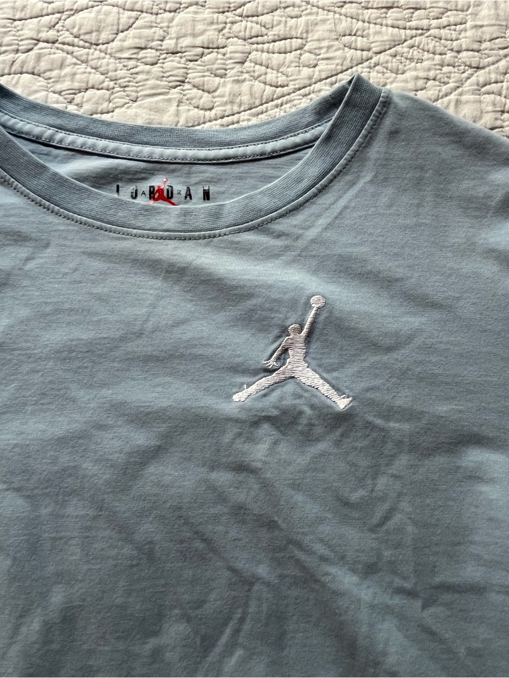 Jordan Crewneck T shirt  - Light Blue  Gray with White Jumpman - size XL Boys